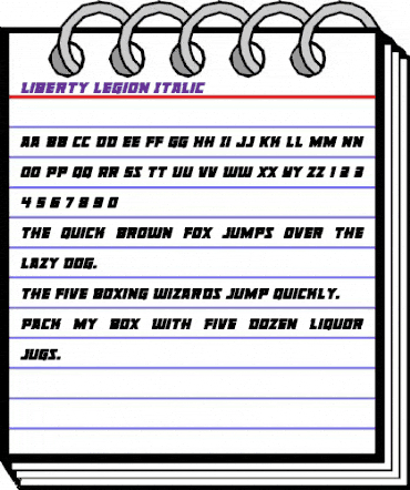 Liberty Legion Italic Italic animated font preview