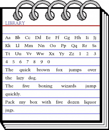 LIBRARY Regular animated font preview