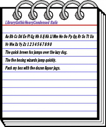 LibraryGothicHeavyCondensed Italic animated font preview LibraryGothicHeavyCondensed Italic animated font preview