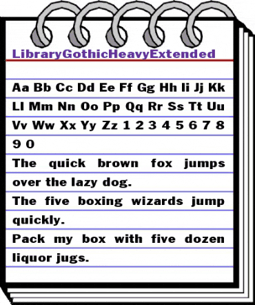 LibraryGothicHeavyExtended Regular animated font preview