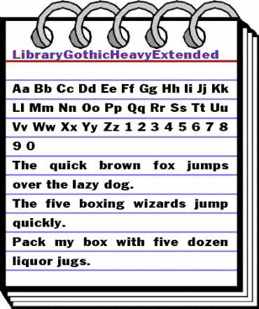LibraryGothicHeavyExtended Regular animated font preview LibraryGothicHeavyExtended Regular animated font preview