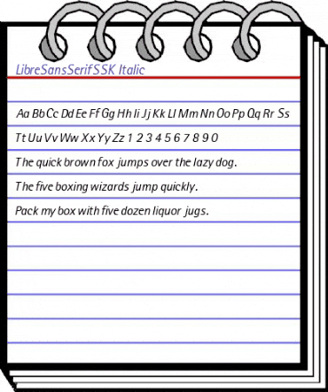 LibreSansSerifSSK Italic animated font preview LibreSansSerifSSK Italic animated font preview