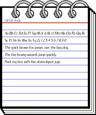 LIEUR Italic animated font preview LIEUR Italic animated font preview