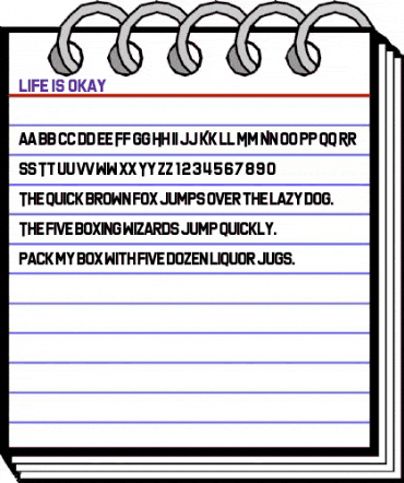 Life Is Okay Regular animated font preview