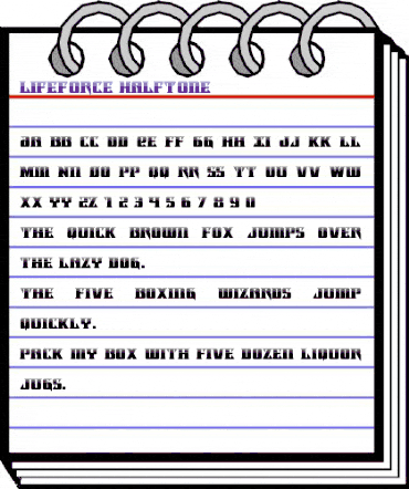 Lifeforce Halftone Regular animated font preview