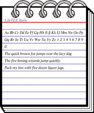 LifeTEE Italic animated font preview
