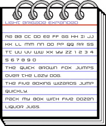 Light Brigade Expanded Expanded animated font preview