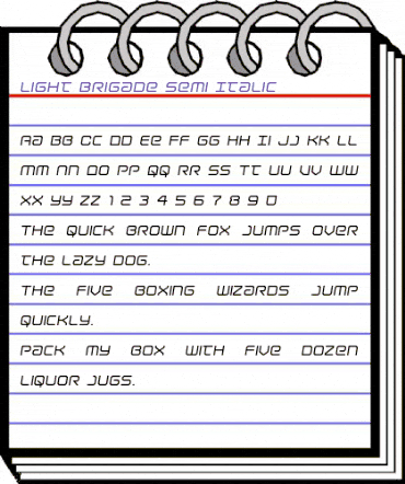 Light Brigade Semi-Italic Semi-Italic animated font preview Light Brigade Semi-Italic Semi-Italic animated font preview