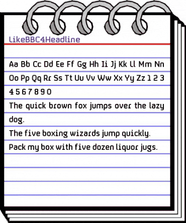LikeBBC4Headline Regular animated font preview