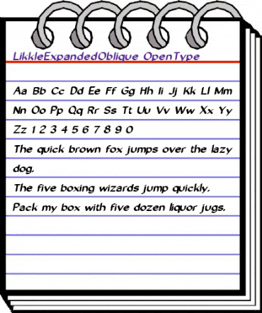 Likkle Expanded Oblique Regular animated font preview