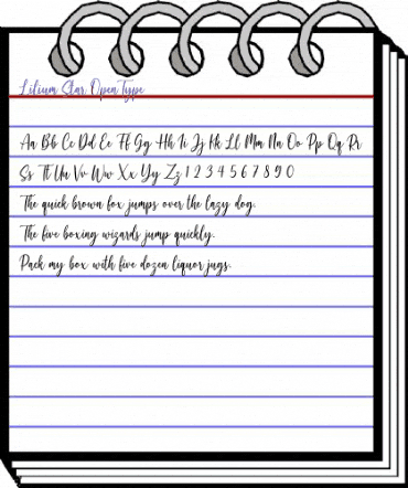 Lilium Star Regular animated font preview