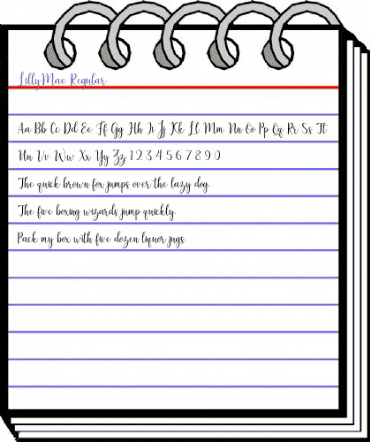 Lilly Mae Regular animated font preview