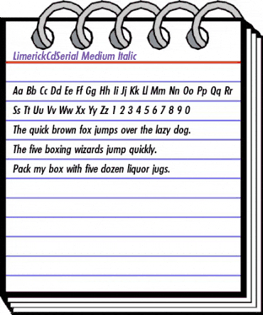 LimerickCdSerial-Medium Italic animated font preview