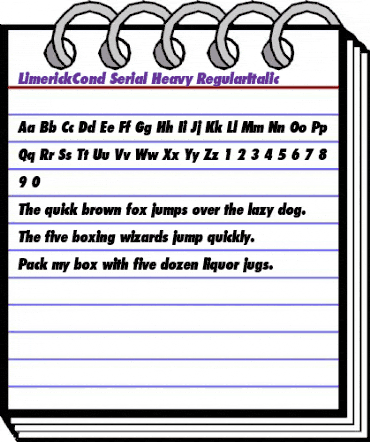 LimerickCond-Serial-Heavy RegularItalic animated font preview