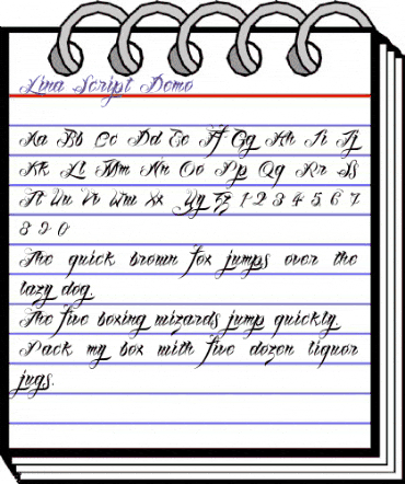Lina Script Demo Regular animated font preview
