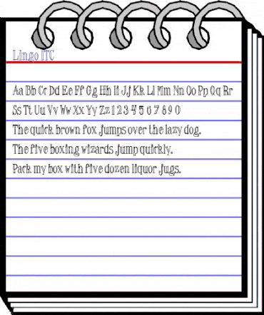 Lingo ITC Regular animated font preview