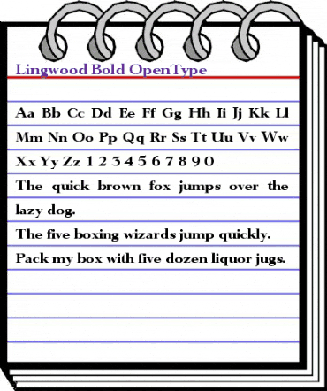 Lingwood-Bold Regular animated font preview
