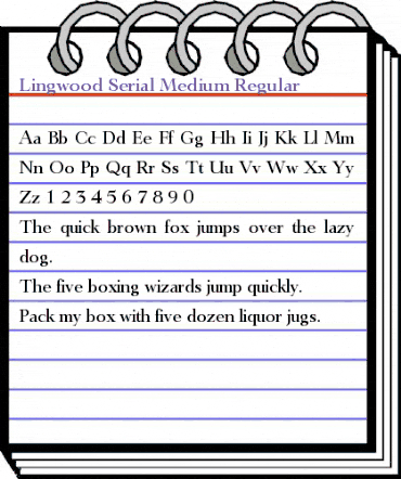 Lingwood-Serial-Medium Regular animated font preview