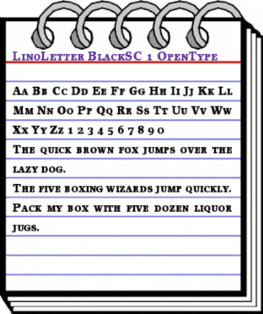 LinoLetter Black Small Caps & Oldstyle Figures animated font preview