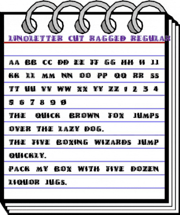 LinoLetter Cut Ragged Regular animated font preview LinoLetter Cut Ragged Regular animated font preview