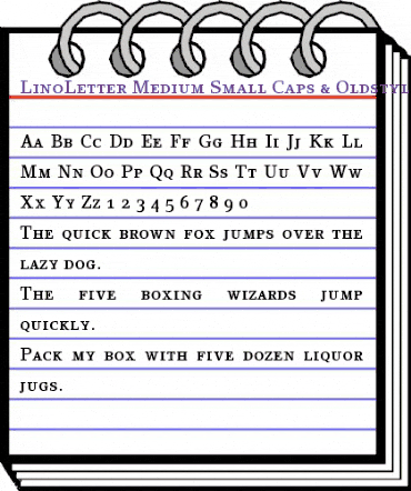 LinoLetter MediumSC Regular animated font preview