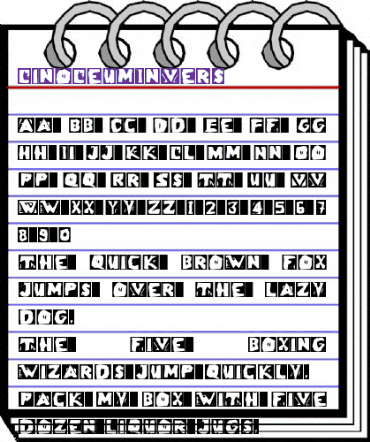 LinoLeumInvers Regular animated font preview