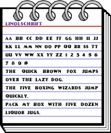 Linolschrift Regular animated font preview Linolschrift Regular animated font preview