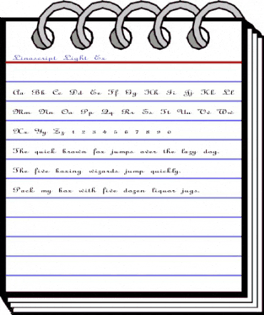 Linoscript-Light Ex Regular animated font preview