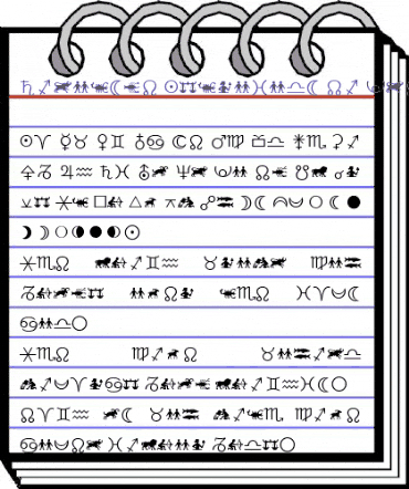 Linotype Astrology Pi Regular animated font preview