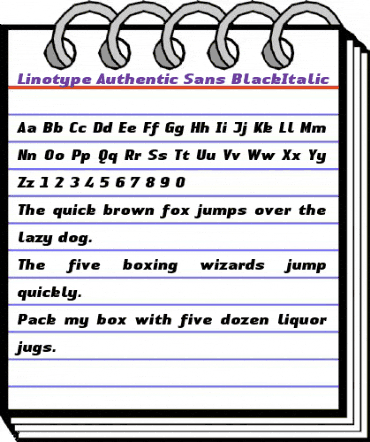 LTAuthenticSans BlackItalic Black Italic animated font preview