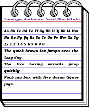 LTAuthenticSerif BlackItalic Black Italic animated font preview