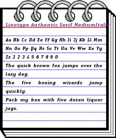 LTAuthenticSerif MediumItalic Medium Italic animated font preview