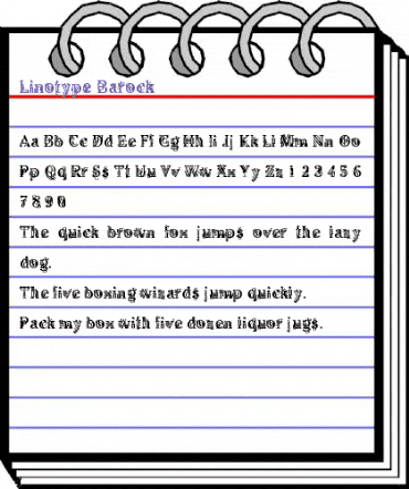 LinotypeBarock Regular animated font preview
