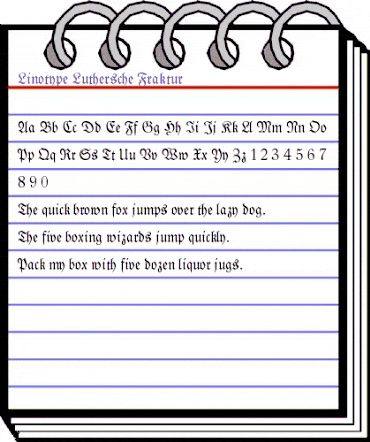 LTLutherscheFraktur Regular animated font preview