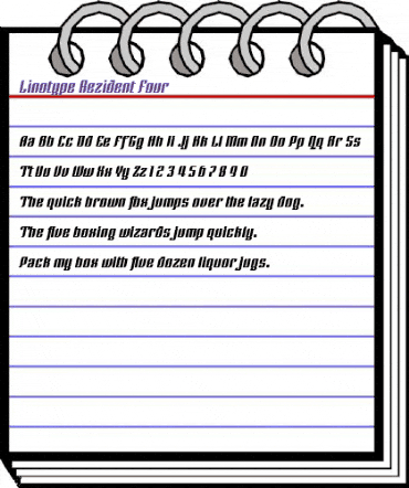 LTRezident Four Regular animated font preview