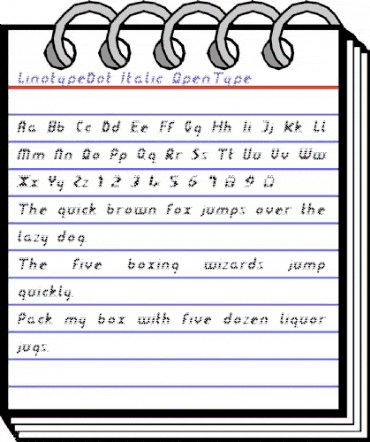 LinotypeDot Italic animated font preview LinotypeDot Italic animated font preview