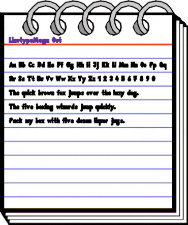 LTMega Out Regular animated font preview