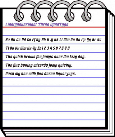 Linotype Rezident Three Regular animated font preview Linotype Rezident Three Regular animated font preview