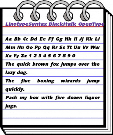 LinotypeSyntax BlackItalic animated font preview LinotypeSyntax BlackItalic animated font preview