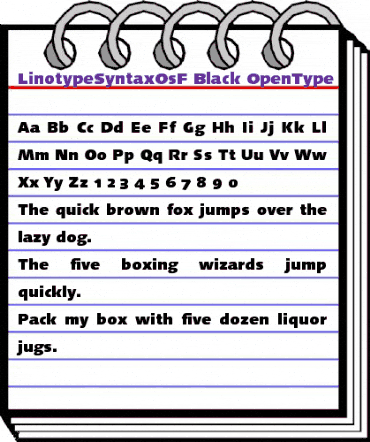 LinotypeSyntaxOsF Black animated font preview