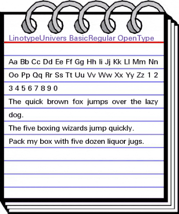 LinotypeUnivers BasicRegular animated font preview
