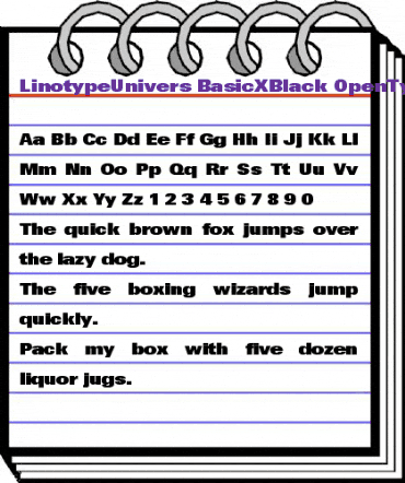 LinotypeUnivers BasicXBlack animated font preview