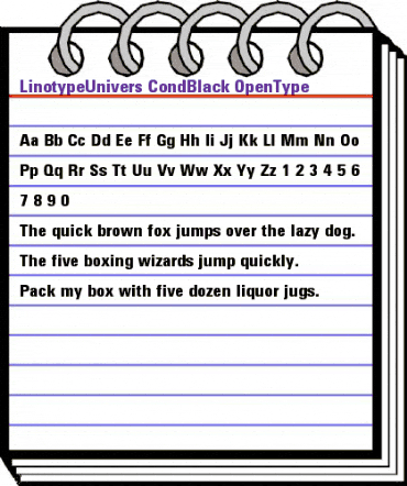 LinotypeUnivers CondBlack animated font preview