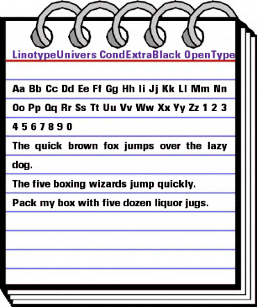 LinotypeUnivers CondExtraBlack animated font preview