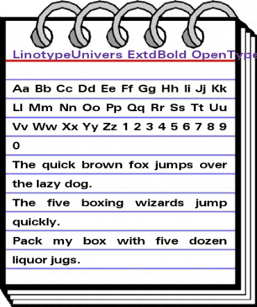 LinotypeUnivers ExtdBold animated font preview