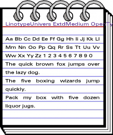 LinotypeUnivers ExtdMedium animated font preview