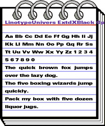 LinotypeUnivers ExtdXBlack animated font preview