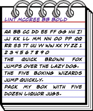 Lint McCree BB Bold animated font preview