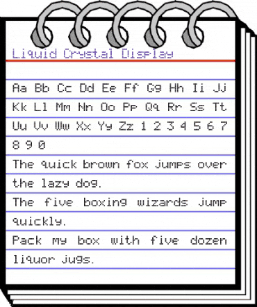 Liquid Crystal Display Normal animated font preview Liquid Crystal Display Normal animated font preview