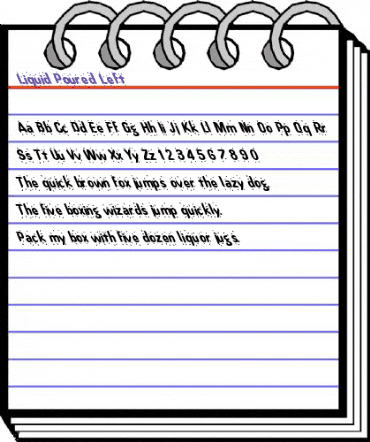 Liquid Poured Left Regular animated font preview